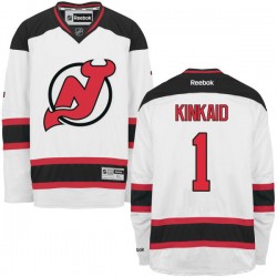 New Jersey Devils Keith Kinkaid Official White Reebok Authentic Adult Away NHL Hockey Jersey