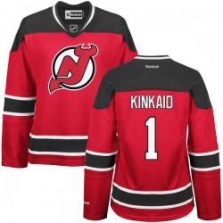 New Jersey Devils Keith Kinkaid Official Red Reebok Premier Women's Alternate NHL Hockey Jersey