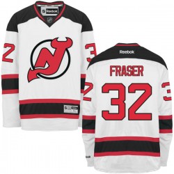 New Jersey Devils Mark Fraser Official White Reebok Authentic Adult Away NHL Hockey Jersey