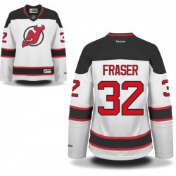 New Jersey Devils Mark Fraser Official White Reebok Authentic Women's Away NHL Hockey Jersey