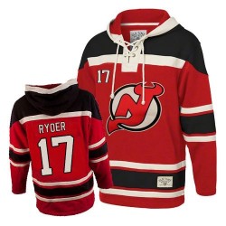 New Jersey Devils Michael Ryder Official Red Old Time Hockey Authentic Adult Sawyer Hooded Sweatshirt Jersey