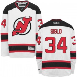 New Jersey Devils Mike Sislo Official White Reebok Authentic Adult Away NHL Hockey Jersey