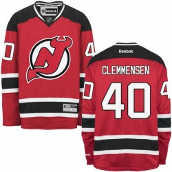 New Jersey Devils Scott Clemmensen Official Red Reebok Authentic Adult Home NHL Hockey Jersey