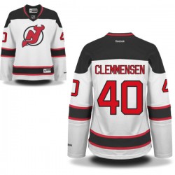 New Jersey Devils Scott Clemmensen Official White Reebok Authentic Women's Away NHL Hockey Jersey