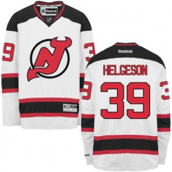 New Jersey Devils Seth Helgeson Official White Reebok Authentic Adult Away NHL Hockey Jersey