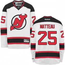 New Jersey Devils Stefan Matteau Official White Reebok Authentic Adult Away NHL Hockey Jersey