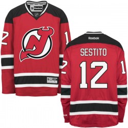 New Jersey Devils Tim Sestito Official Red Reebok Authentic Adult Home NHL Hockey Jersey