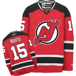 New Jersey Devils Tuomo Ruutu Official Red Reebok Authentic Adult Home NHL Hockey Jersey