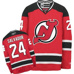 New Jersey Devils Bryce Salvador Official Red Reebok Authentic Adult Home NHL Hockey Jersey