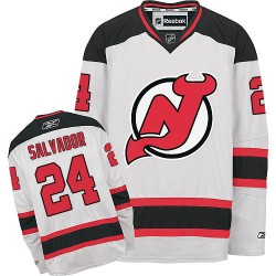 New Jersey Devils Bryce Salvador Official White Reebok Authentic Adult Away NHL Hockey Jersey