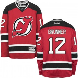 New Jersey Devils Damien Brunner Official Red Reebok Authentic Adult Home NHL Hockey Jersey