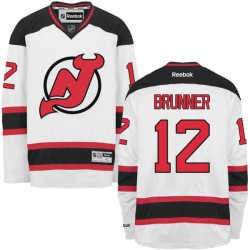 New Jersey Devils Damien Brunner Official White Reebok Premier Adult Away NHL Hockey Jersey