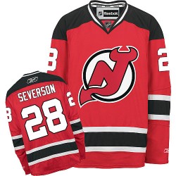 New Jersey Devils Damon Severson Official Red Reebok Authentic Adult Home NHL Hockey Jersey