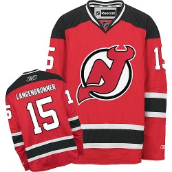 New Jersey Devils Jamie Langenbrunner Official Red Reebok Premier Adult Home NHL Hockey Jersey