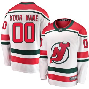 New Jersey Devils Custom Official White Fanatics Branded Breakaway Adult Custom Alternate NHL Hockey Jersey