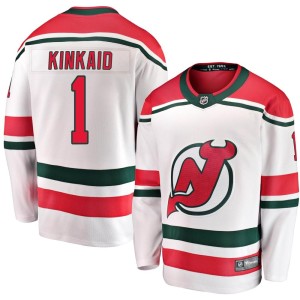 New Jersey Devils Keith Kinkaid Official White Fanatics Branded Breakaway Adult Alternate NHL Hockey Jersey