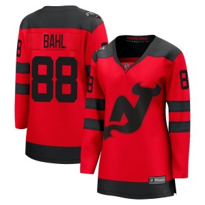 New Jersey Devils Kevin Bahl Official Red Fanatics Branded Breakaway Women's 2024 Stadium Series NHL Hockey Jersey
