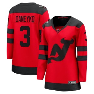 New Jersey Devils Ken Daneyko Official Red Fanatics Branded Breakaway Women's 2024 Stadium Series NHL Hockey Jersey