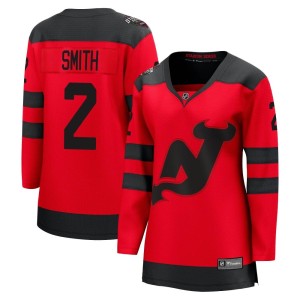 New Jersey Devils Brendan Smith Official Red Fanatics Branded Breakaway Women's 2024 Stadium Series NHL Hockey Jersey