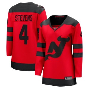 New Jersey Devils Scott Stevens Official Red Fanatics Branded Breakaway Women's 2024 Stadium Series NHL Hockey Jersey