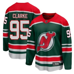 New Jersey Devils Graeme Clarke Official Green Fanatics Branded Breakaway Youth 2020/21 Special Edition NHL Hockey Jersey