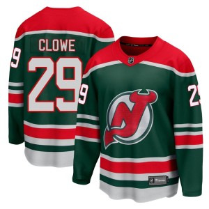 New Jersey Devils Ryane Clowe Official Green Fanatics Branded Breakaway Youth 2020/21 Special Edition NHL Hockey Jersey