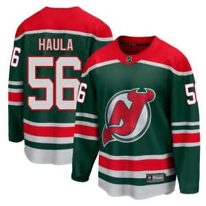 New Jersey Devils Erik Haula Official Green Fanatics Branded Breakaway Youth 2020/21 Special Edition NHL Hockey Jersey