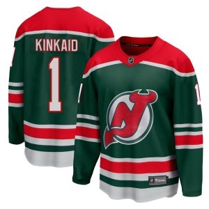 New Jersey Devils Keith Kinkaid Official Green Fanatics Branded Breakaway Youth 2020/21 Special Edition NHL Hockey Jersey