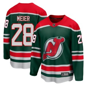 New Jersey Devils Timo Meier Official Green Fanatics Branded Breakaway Youth 2020/21 Special Edition NHL Hockey Jersey