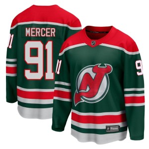 New Jersey Devils Dawson Mercer Official Green Fanatics Branded Breakaway Youth 2020/21 Special Edition NHL Hockey Jersey
