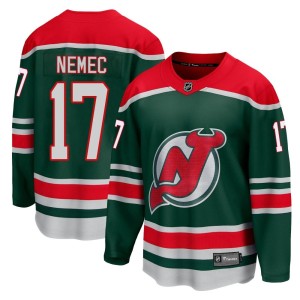 New Jersey Devils Simon Nemec Official Green Fanatics Branded Breakaway Youth 2020/21 Special Edition NHL Hockey Jersey