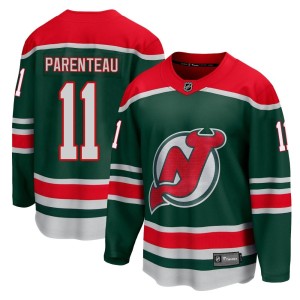 New Jersey Devils P. A. Parenteau Official Green Fanatics Branded Breakaway Youth 2020/21 Special Edition NHL Hockey Jersey