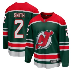 New Jersey Devils Brendan Smith Official Green Fanatics Branded Breakaway Youth 2020/21 Special Edition NHL Hockey Jersey