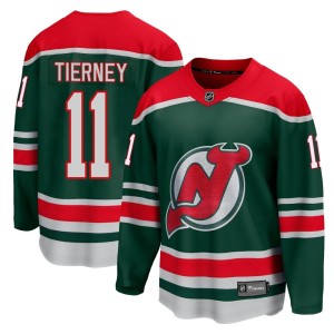 New Jersey Devils Chris Tierney Official Green Fanatics Branded Breakaway Youth 2020/21 Special Edition NHL Hockey Jersey