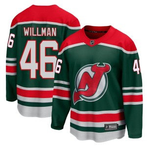 New Jersey Devils Max Willman Official Green Fanatics Branded Breakaway Youth 2020/21 Special Edition NHL Hockey Jersey