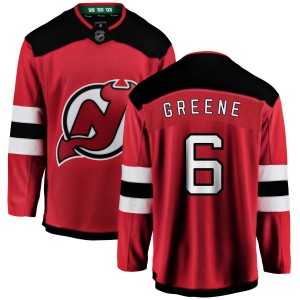 New Jersey Devils Andy Greene Official Green Fanatics Branded Breakaway Adult Red Home NHL Hockey Jersey