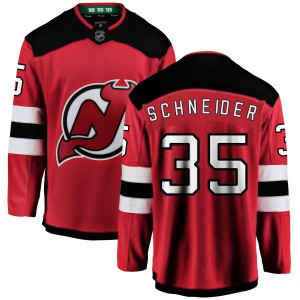 New Jersey Devils Cory Schneider Official Red Fanatics Branded Breakaway Adult Home NHL Hockey Jersey