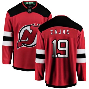 New Jersey Devils Travis Zajac Official Red Fanatics Branded Breakaway Adult Home NHL Hockey Jersey