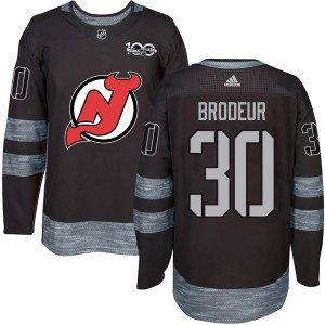 New Jersey Devils Martin Brodeur Official Black Authentic Adult 1917-2017 100th Anniversary NHL Hockey Jersey