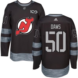 New Jersey Devils Nico Daws Official Black Authentic Adult 1917-2017 100th Anniversary NHL Hockey Jersey