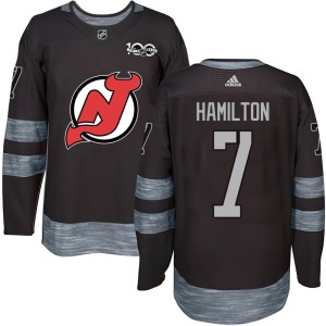 New Jersey Devils Dougie Hamilton Official Black Authentic Adult 1917-2017 100th Anniversary NHL Hockey Jersey