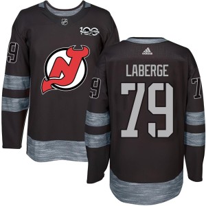 New Jersey Devils Samuel Laberge Official Black Authentic Adult 1917-2017 100th Anniversary NHL Hockey Jersey