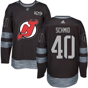 New Jersey Devils Akira Schmid Official Black Authentic Adult 1917-2017 100th Anniversary NHL Hockey Jersey