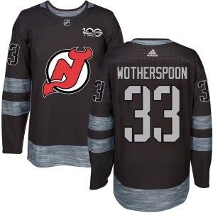 New Jersey Devils Tyler Wotherspoon Official Black Authentic Adult 1917-2017 100th Anniversary NHL Hockey Jersey