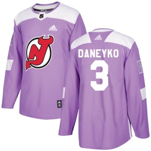 New Jersey Devils Ken Daneyko Official Purple Adidas Authentic Youth Fights Cancer Practice NHL Hockey Jersey