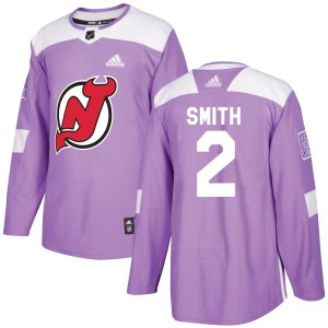 New Jersey Devils Brendan Smith Official Purple Adidas Authentic Youth Fights Cancer Practice NHL Hockey Jersey