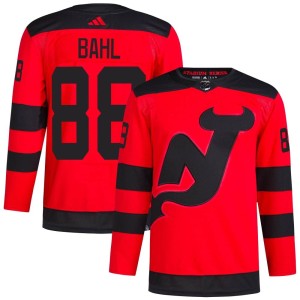 New Jersey Devils Kevin Bahl Official Red Adidas Authentic Adult 2024 Stadium Series Primegreen NHL Hockey Jersey