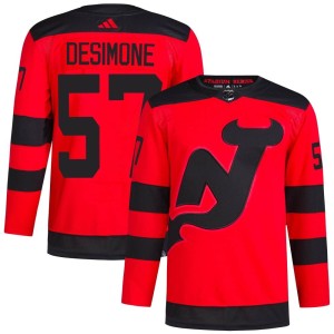 New Jersey Devils Nick DeSimone Official Red Adidas Authentic Adult 2024 Stadium Series Primegreen NHL Hockey Jersey