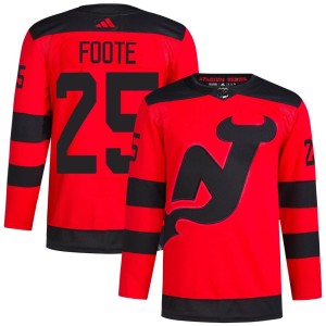 New Jersey Devils Nolan Foote Official Red Adidas Authentic Adult 2024 Stadium Series Primegreen NHL Hockey Jersey