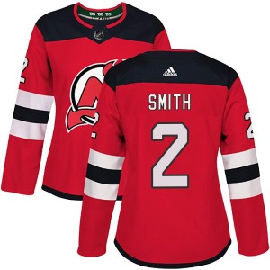 New Jersey Devils Brendan Smith Official Red Adidas Authentic Women's Home NHL Hockey Jersey